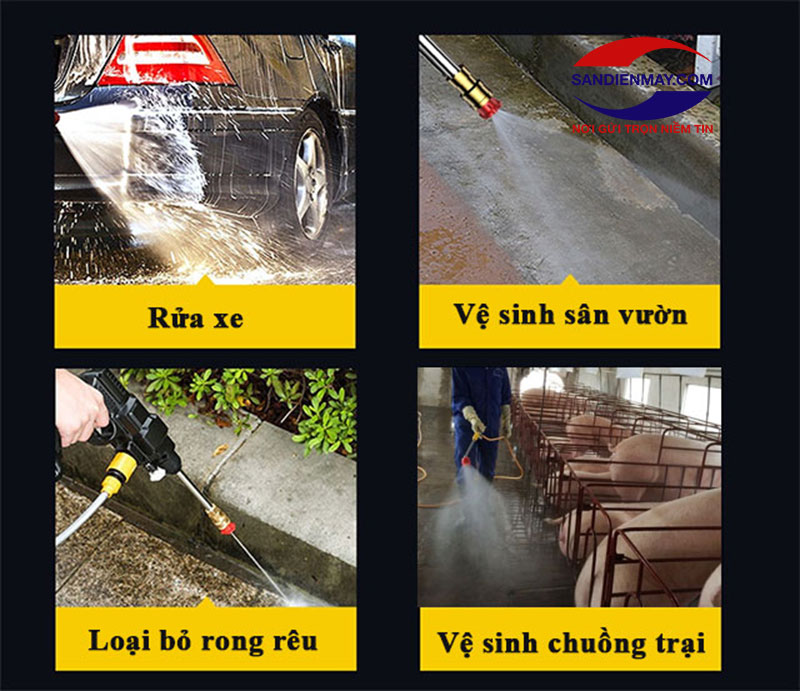 Máy rửa xe siêu mạnh mẽ được ứng dụng trong nhiều công việc khác nhau