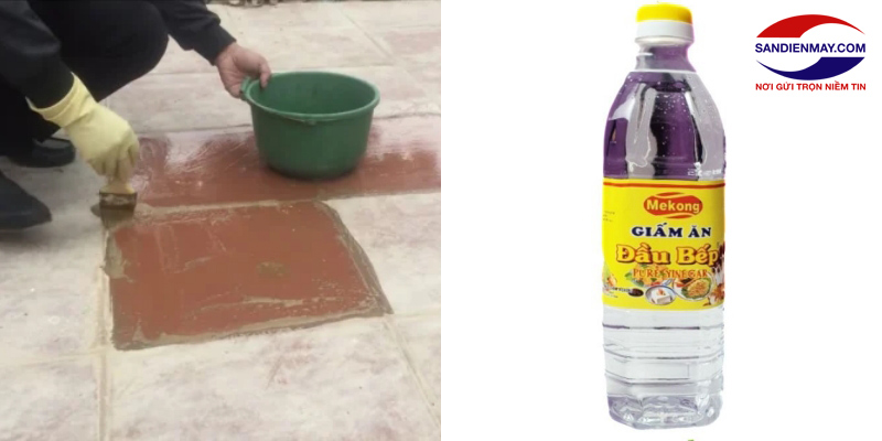 Giấm trắng có khả năng tẩy vết xi măng rất hiệu quả